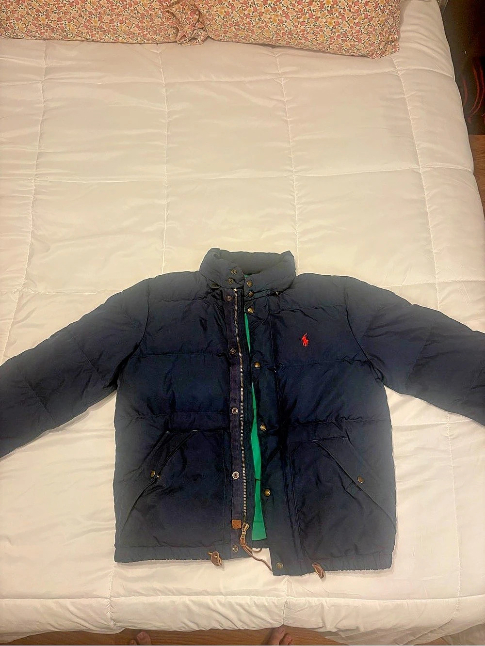 Polo Ralph Lauren Men's Reversible Puffer Jacket Black & Green Size Medium